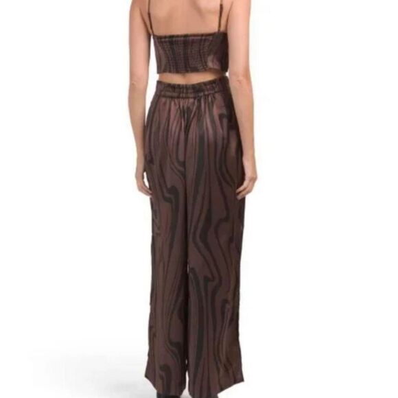 NWOT House of Harlow Size Small Brown Animal Print Spaghetti Straps Cropped Top - Picture 7 of 12